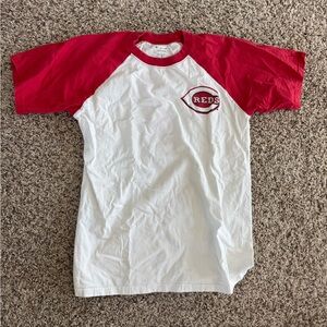 Reds baseball vintage look Red and White Baseball Tee